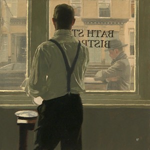 Iain Faulkner "Preparing for Lunch" 2004, oil on canvas, 12” x 12”