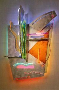 Lili Lakich "Mambo" 1992, mixed media, 72" x 56"